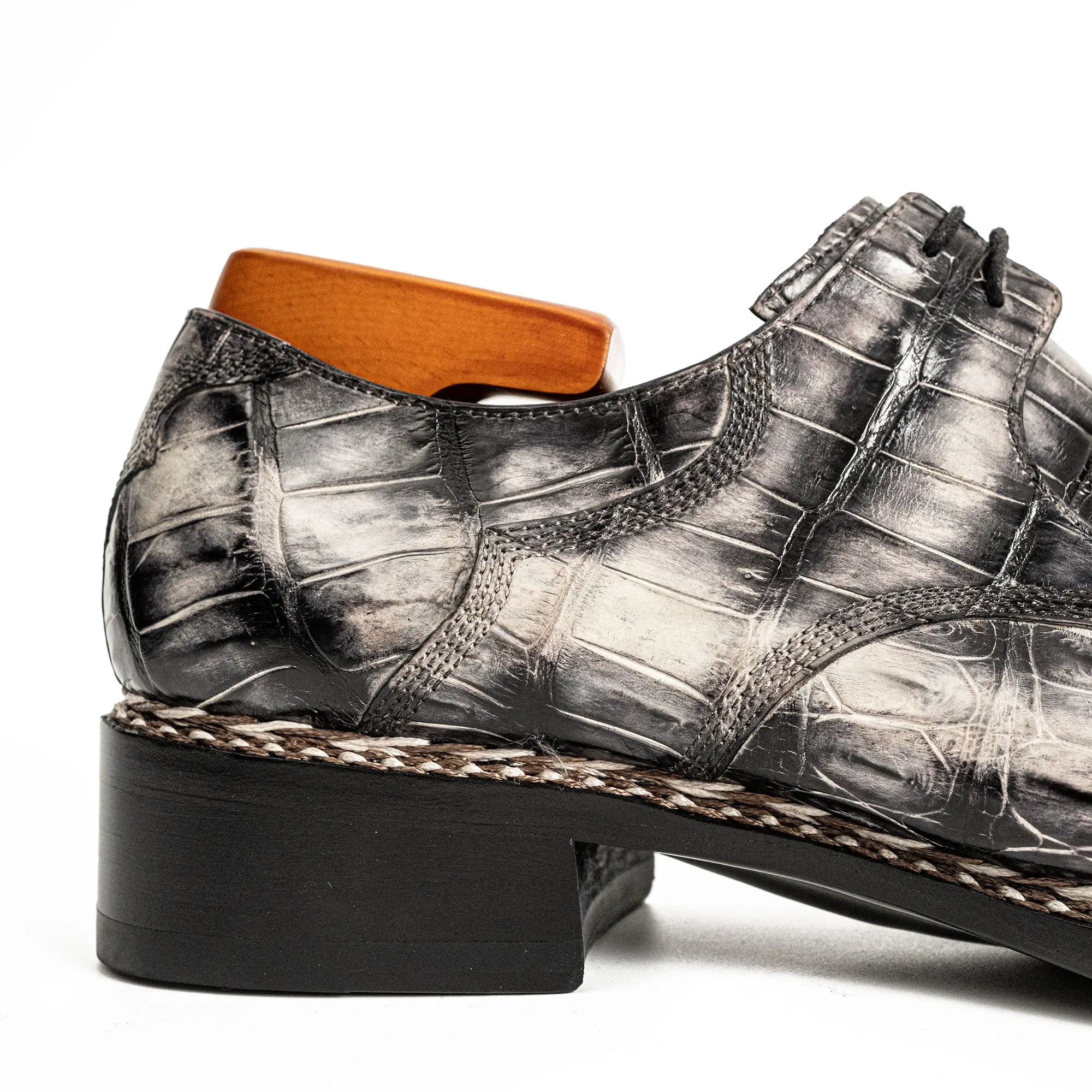 Black Croc-Pattern Norwegian Oxford VanPasch