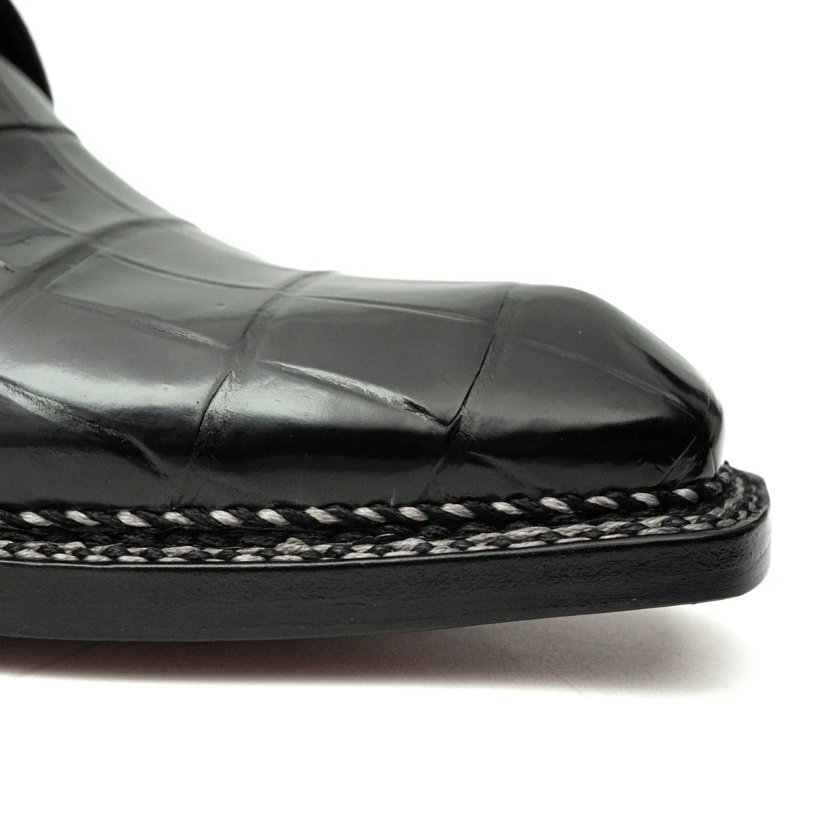 Black Croc Texture Norwegian Derbies VanPasch
