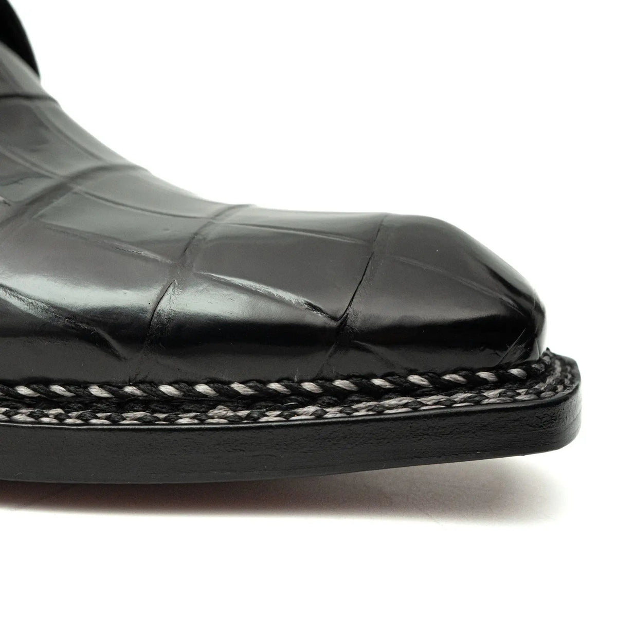 Black Croc Texture Norwegian Derbies VanPasch