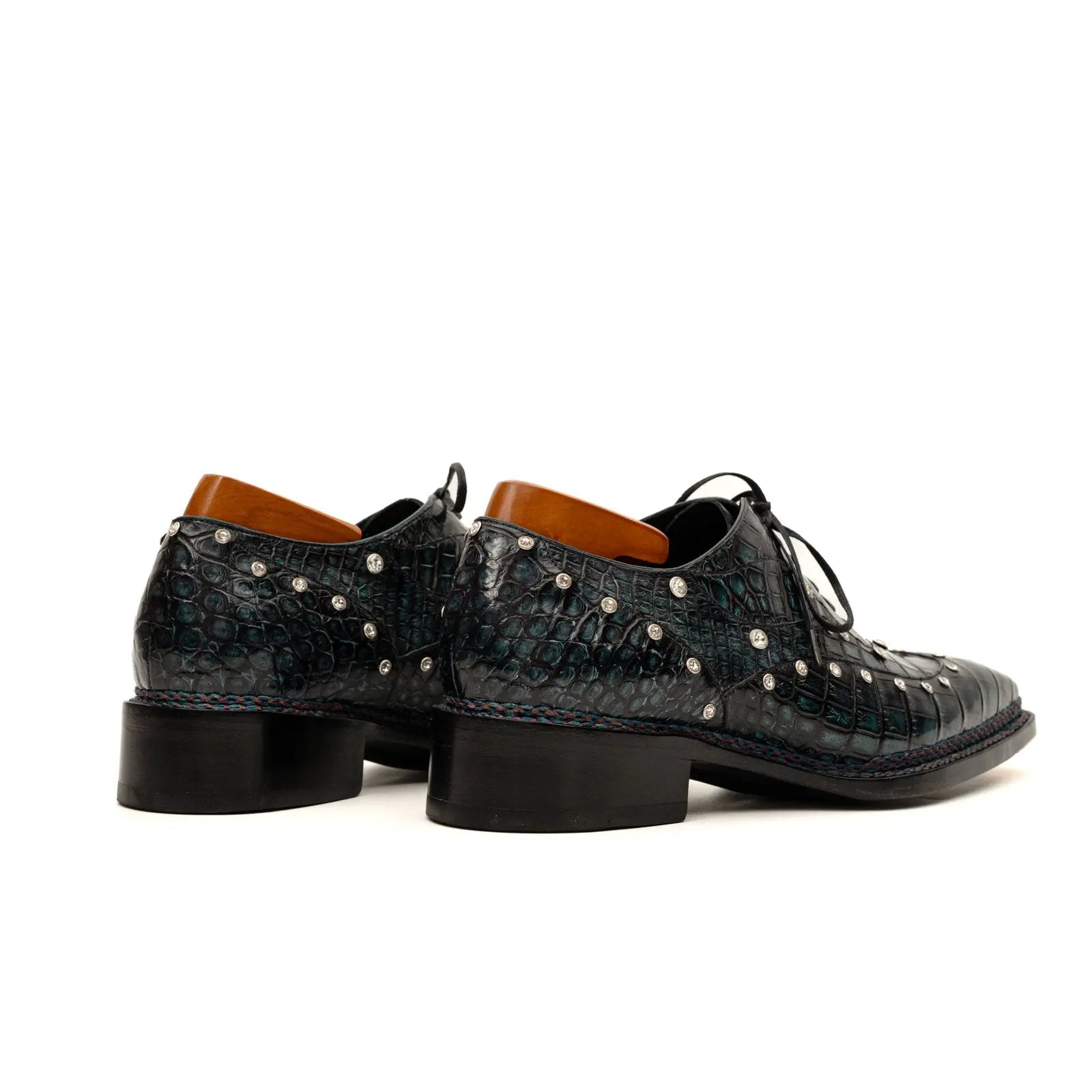 Black Crocodile Norwegian Oxford Shoes VanPasch