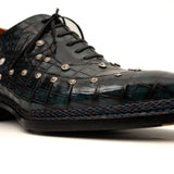Black Crocodile Norwegian Oxford Shoes VanPasch