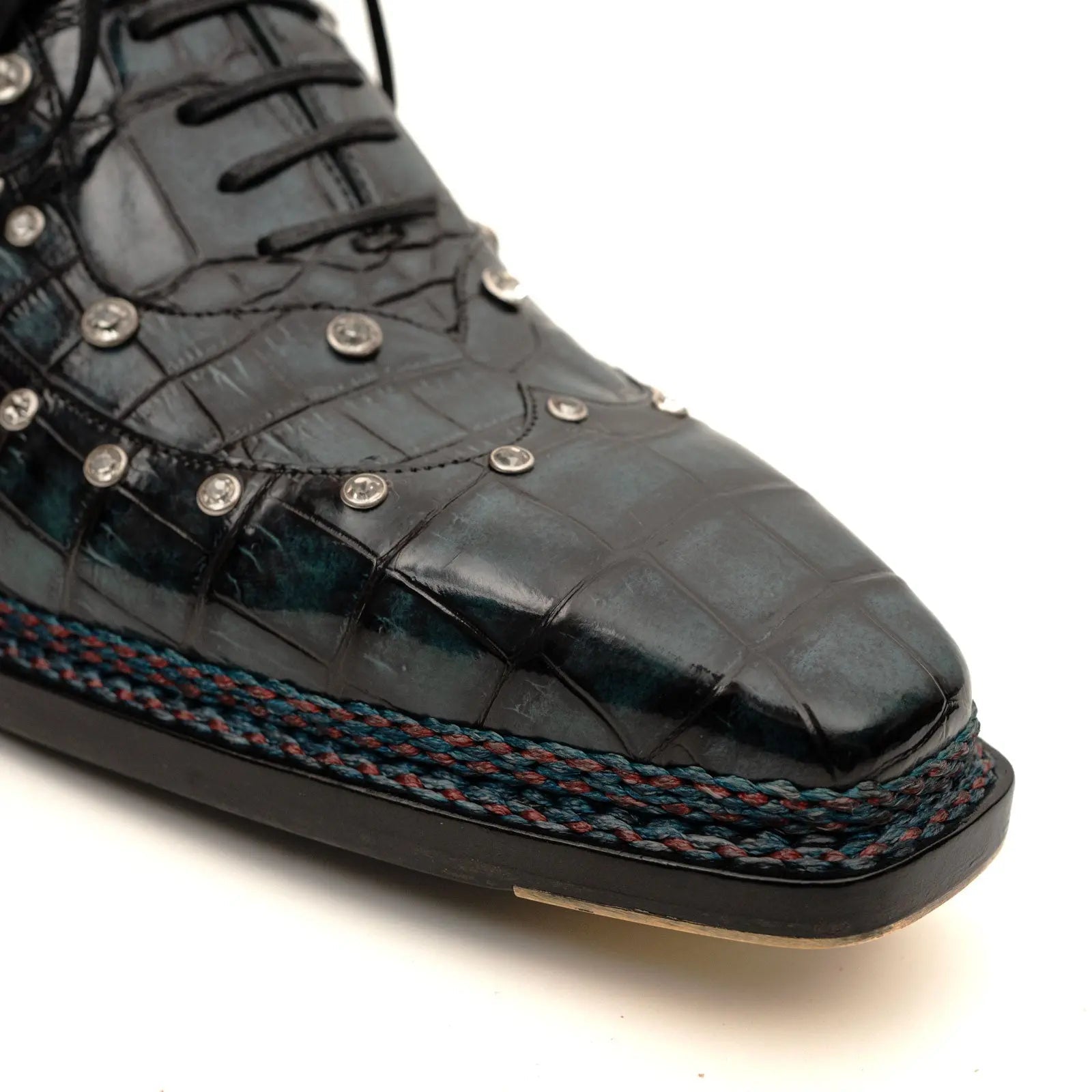 Black Crocodile Norwegian Oxford Shoes VanPasch