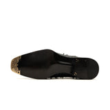 Black Crocodile Norwegian Oxford Shoes VanPasch