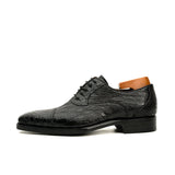 Black Crocodile-Textured Dress Shoe VanPasch