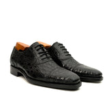 Black Crocodile-Textured Dress Shoe VanPasch