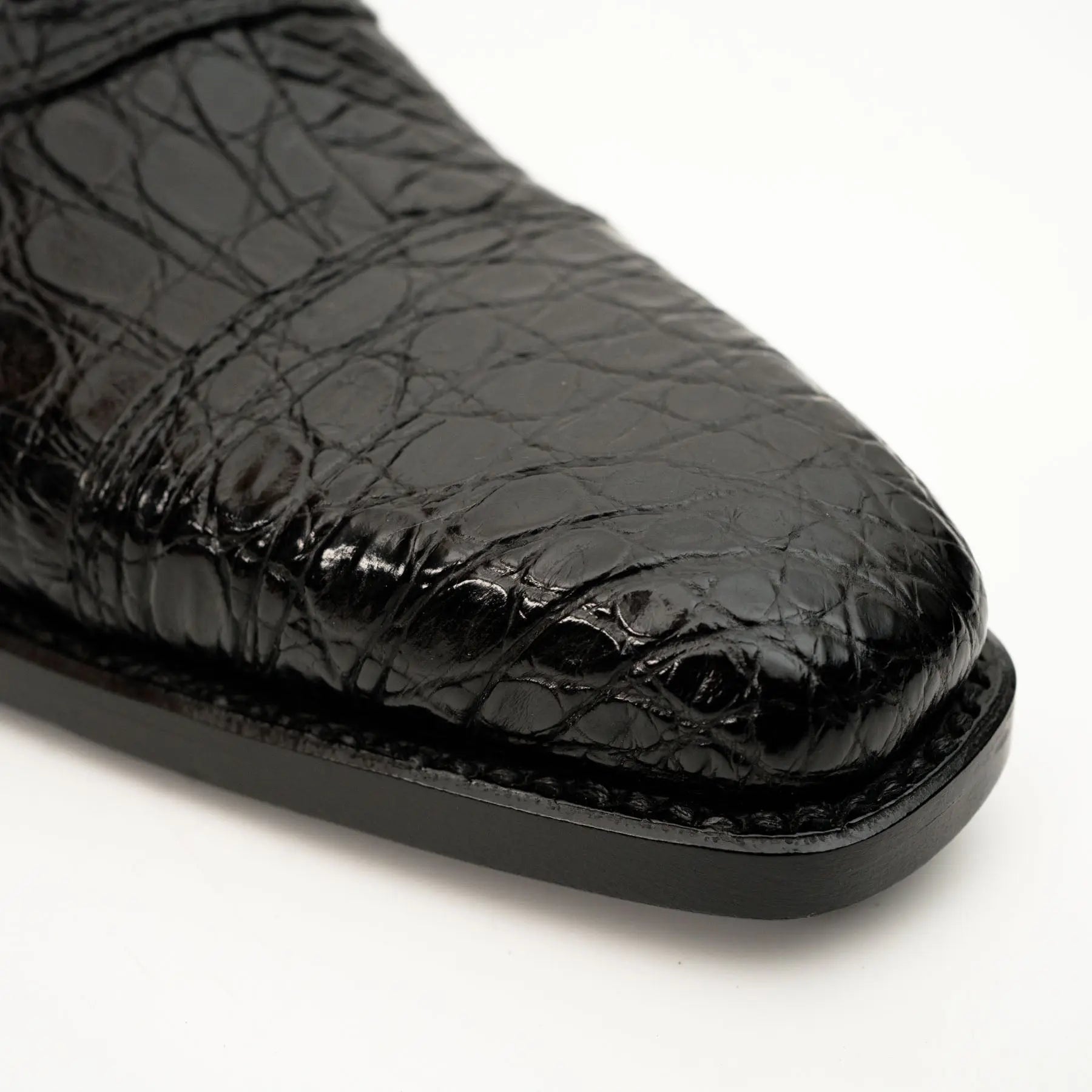 Black Crocodile-Textured Dress Shoe VanPasch