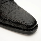 Black Crocodile-Textured Dress Shoe VanPasch
