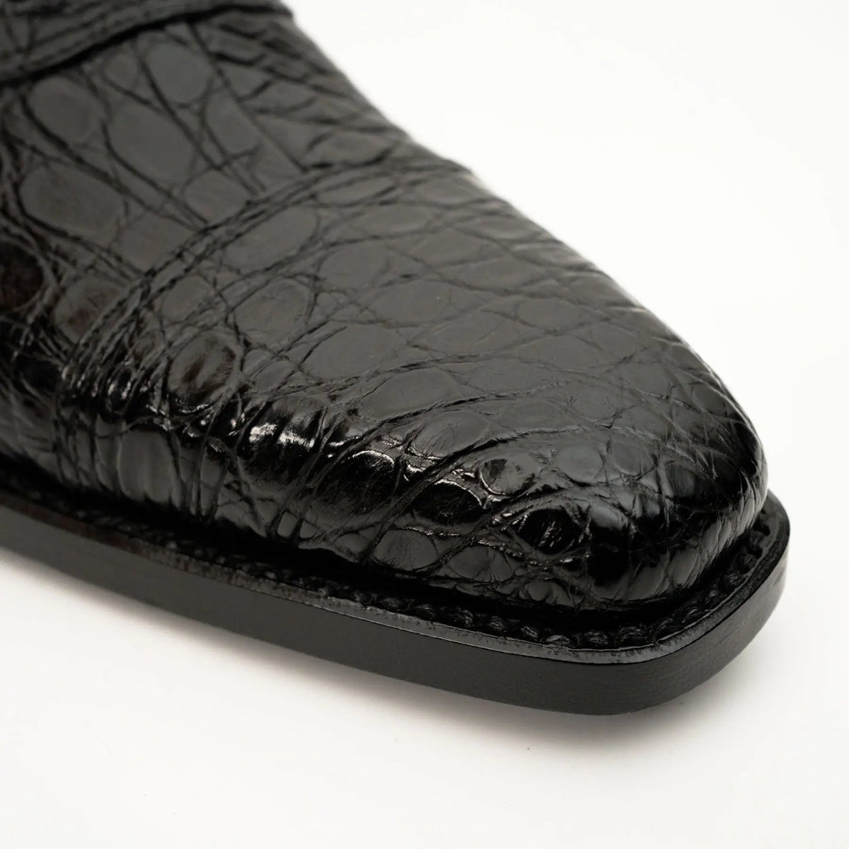 Black Crocodile-Textured Dress Shoe VanPasch