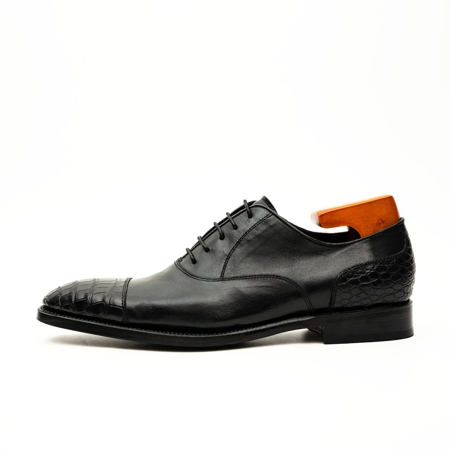 Black Crocodile-Textured Oxford VanPasch
