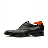 Black Crocodile-Textured Oxford VanPasch