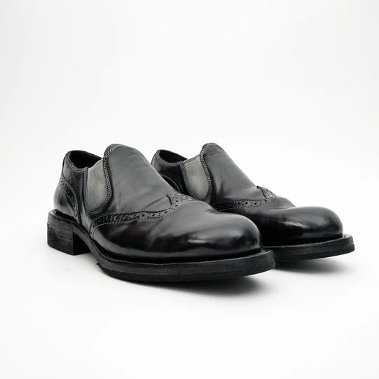 Washed Horse Leather Slip-On Casual Shoes