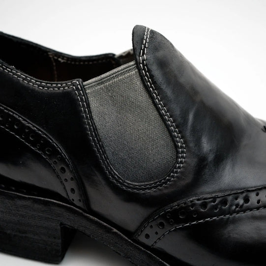 Washed Horse Leather Slip-On Casual Shoes