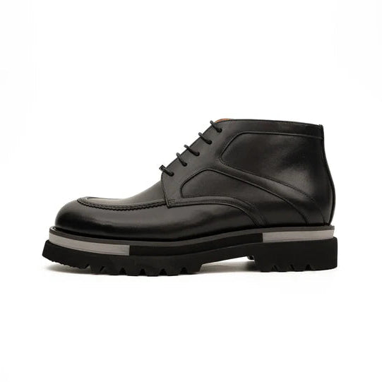 Leather Lace-Up Ankle Boots