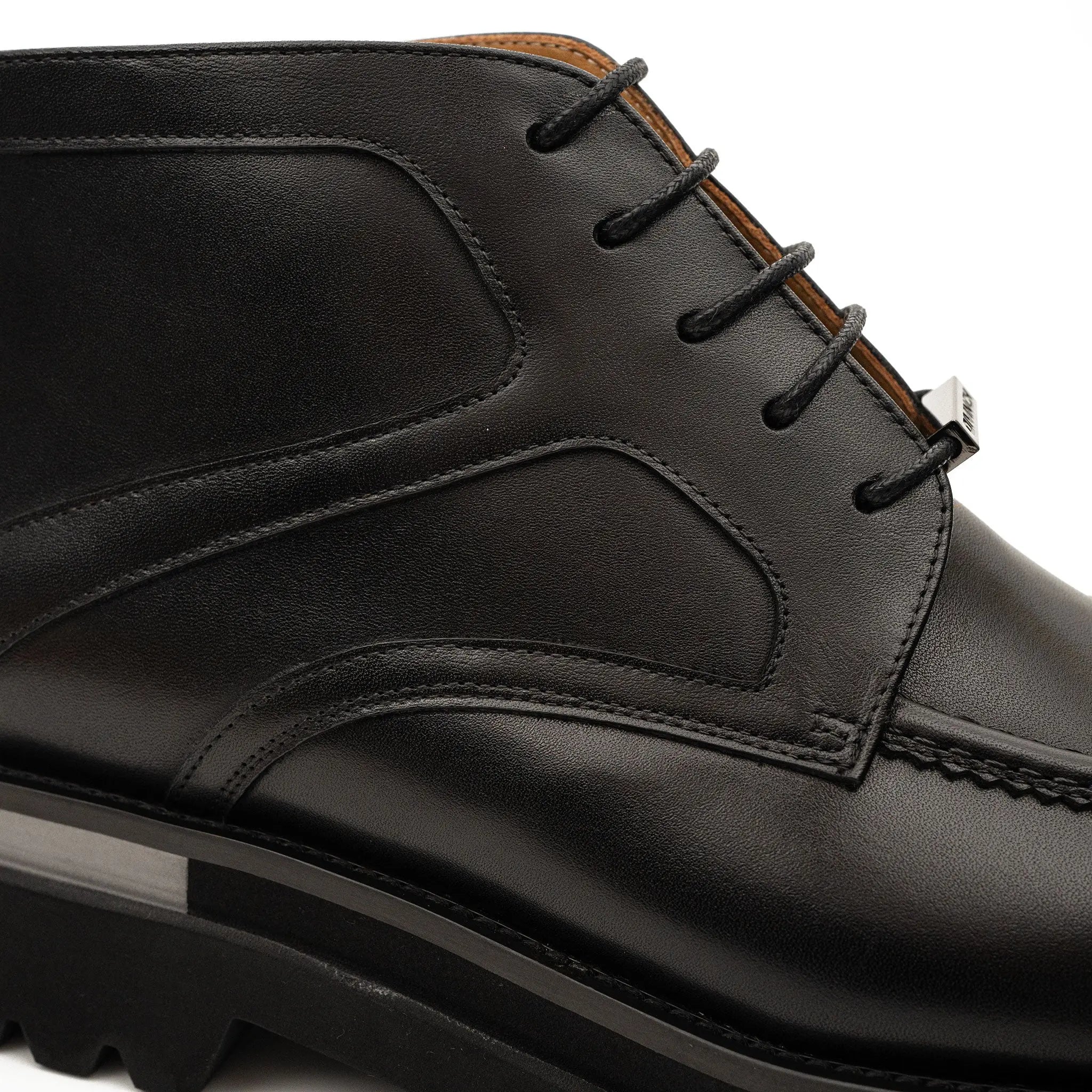 Leather Lace-Up Ankle Boots