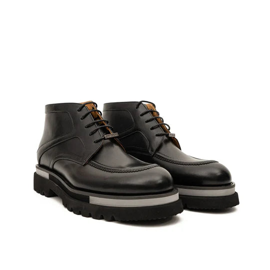 Leather Lace-Up Ankle Boots