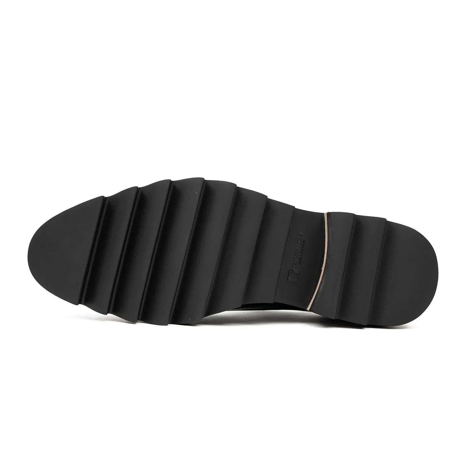 Black Leather Monk Strap Shoes with Chunky Soles VanPasch