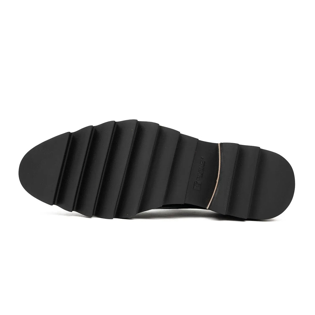 Black Leather Monk Strap Shoes with Chunky Soles VanPasch