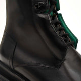 Black Leather Side-Zip Lug Sole Boots VanPasch