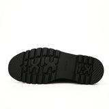 Black Patent Fringe Lug Sole Boots