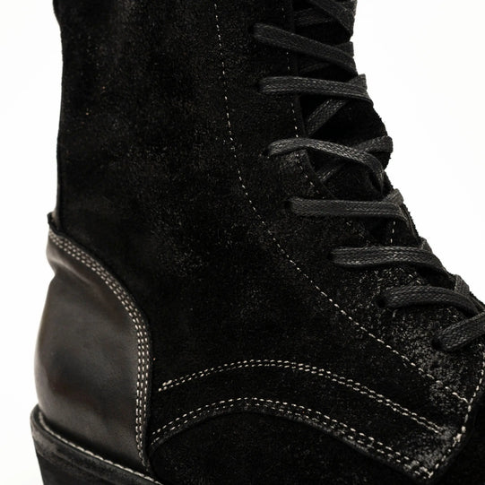 Suede Lace-Up Combat Boots