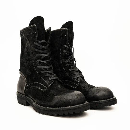 Suede Lace-Up Combat Boots
