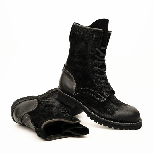 Suede Lace-Up Combat Boots