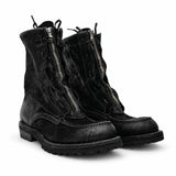 VanPasch 5001B black textured zip lace-up boots pair front three-quarter view