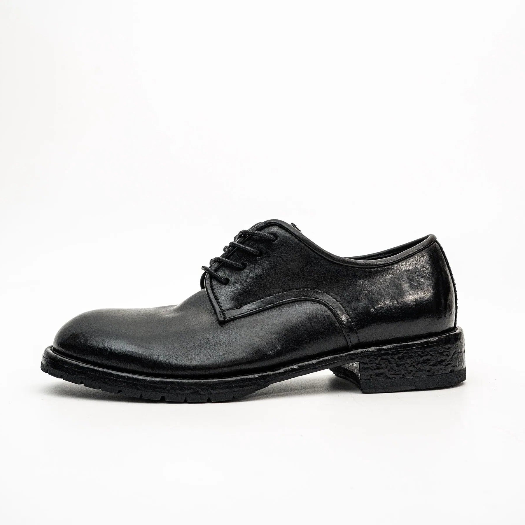 Black Washed Leather Derby VanPasch