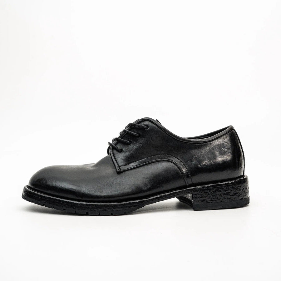 Black Washed Leather Derby VanPasch