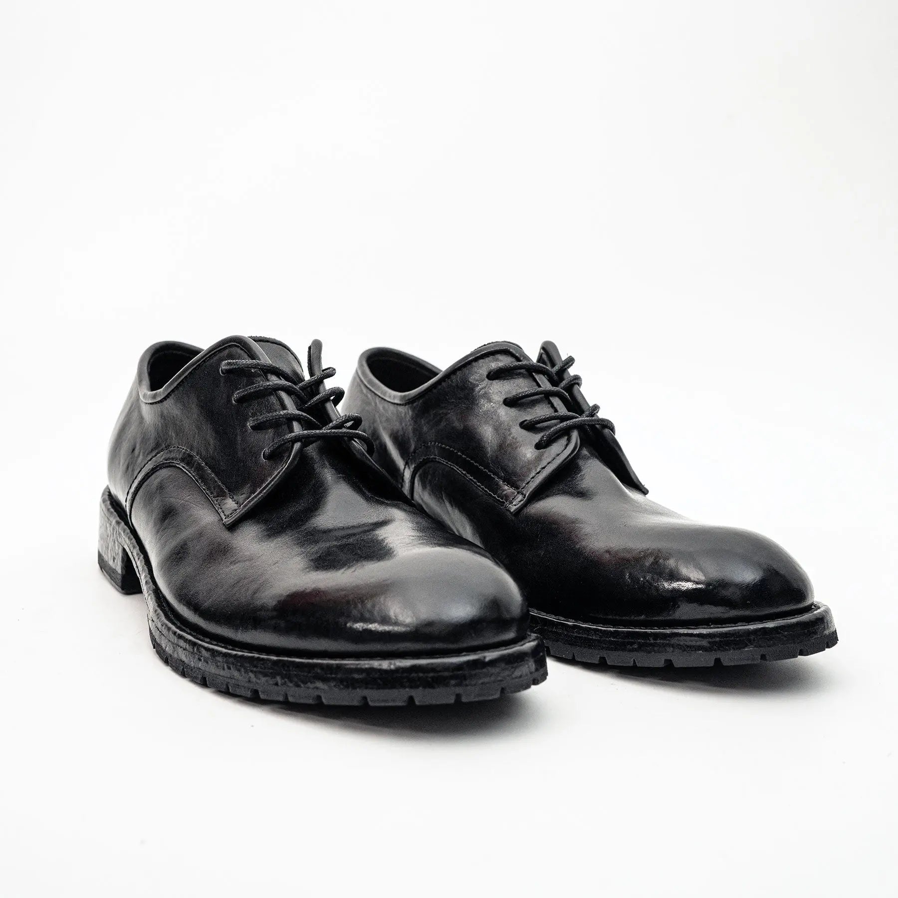 Black Washed Leather Derby VanPasch