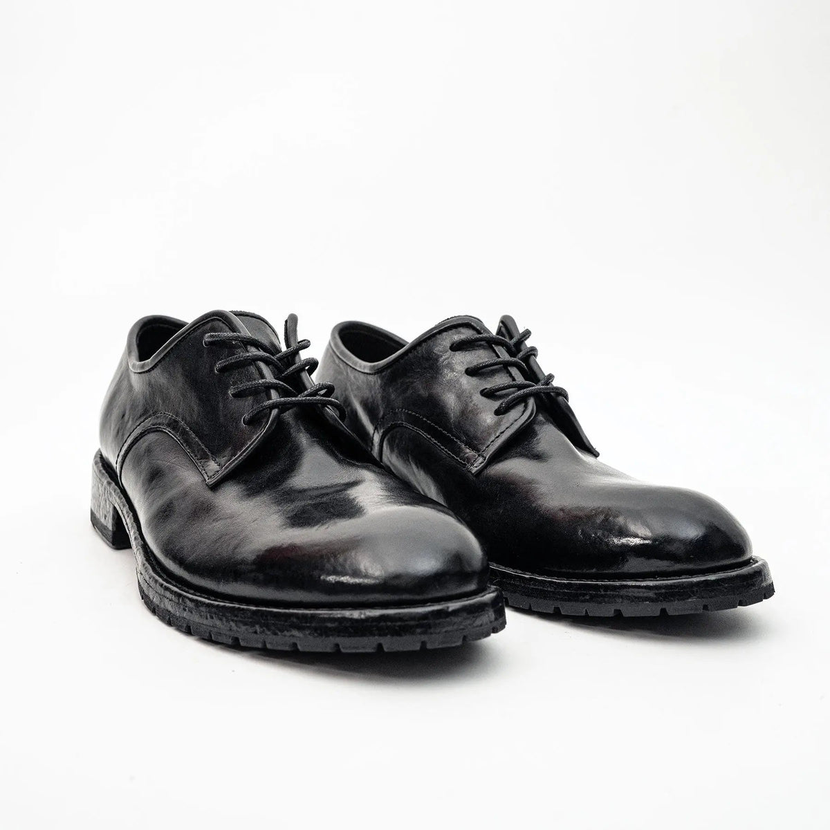 Black Washed Leather Derby VanPasch