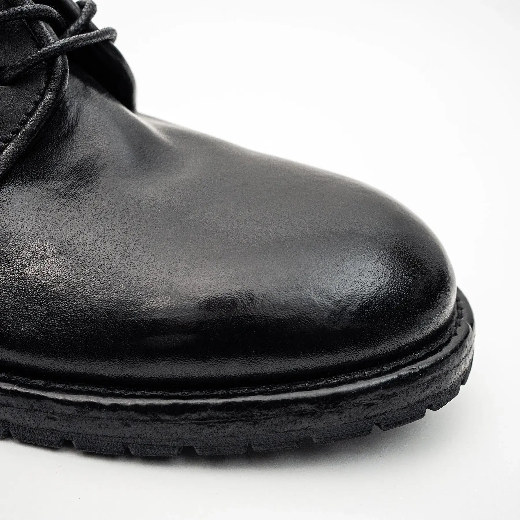 Black Washed Leather Derby VanPasch
