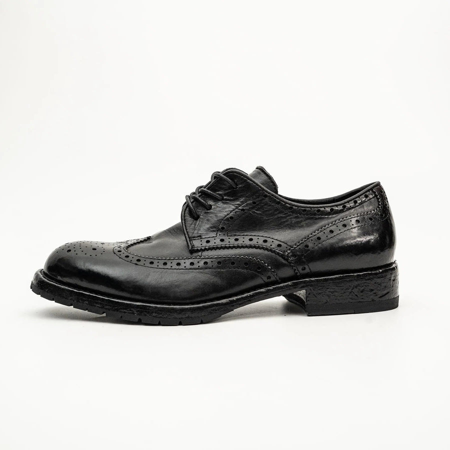 Black Washed Leather Lug Derby VanPasch