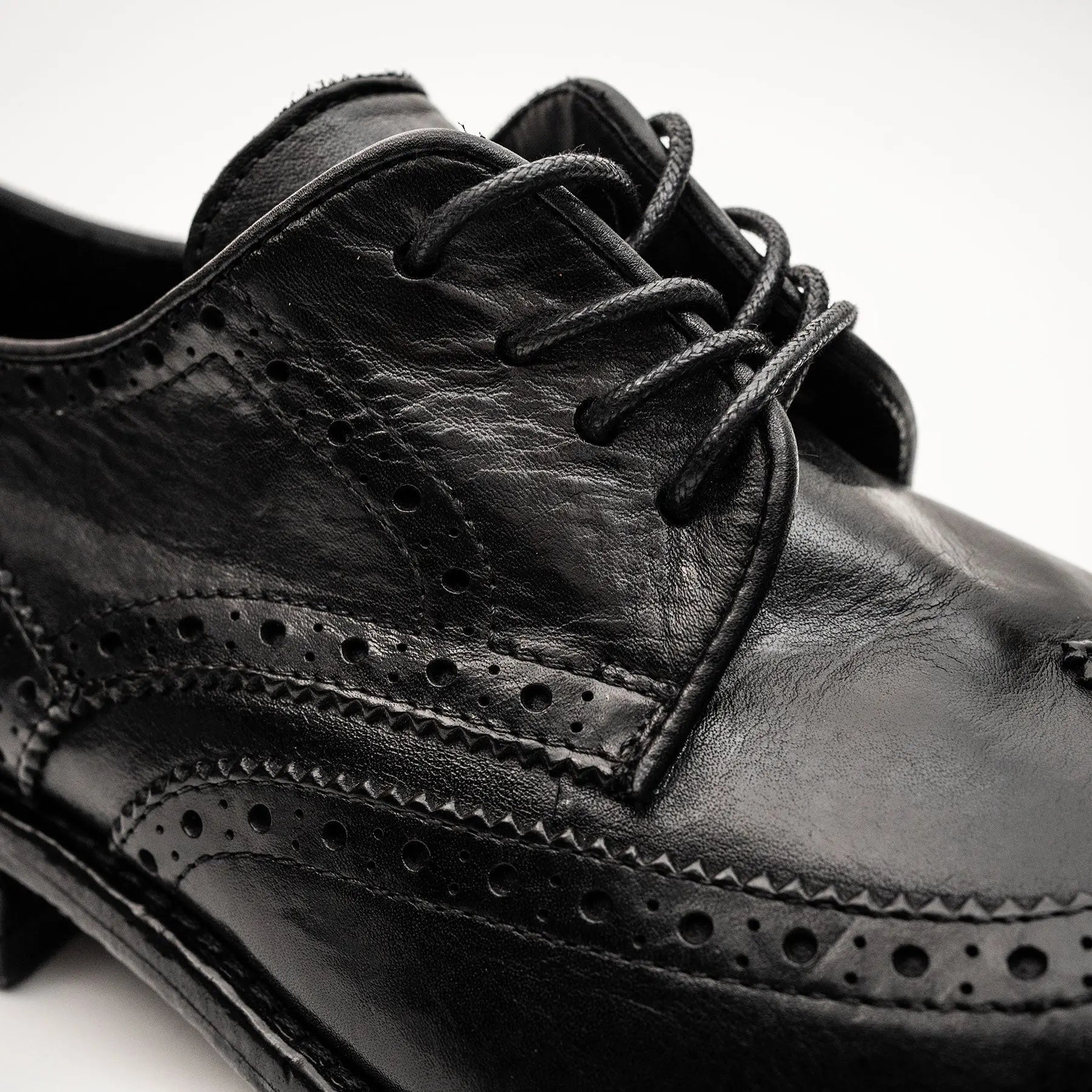 Black Washed Leather Lug Derby VanPasch