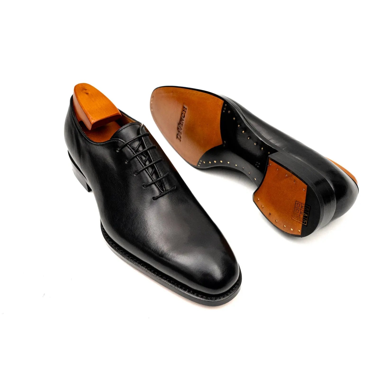 Black Wholecut Leather Oxford Shoes VanPasch