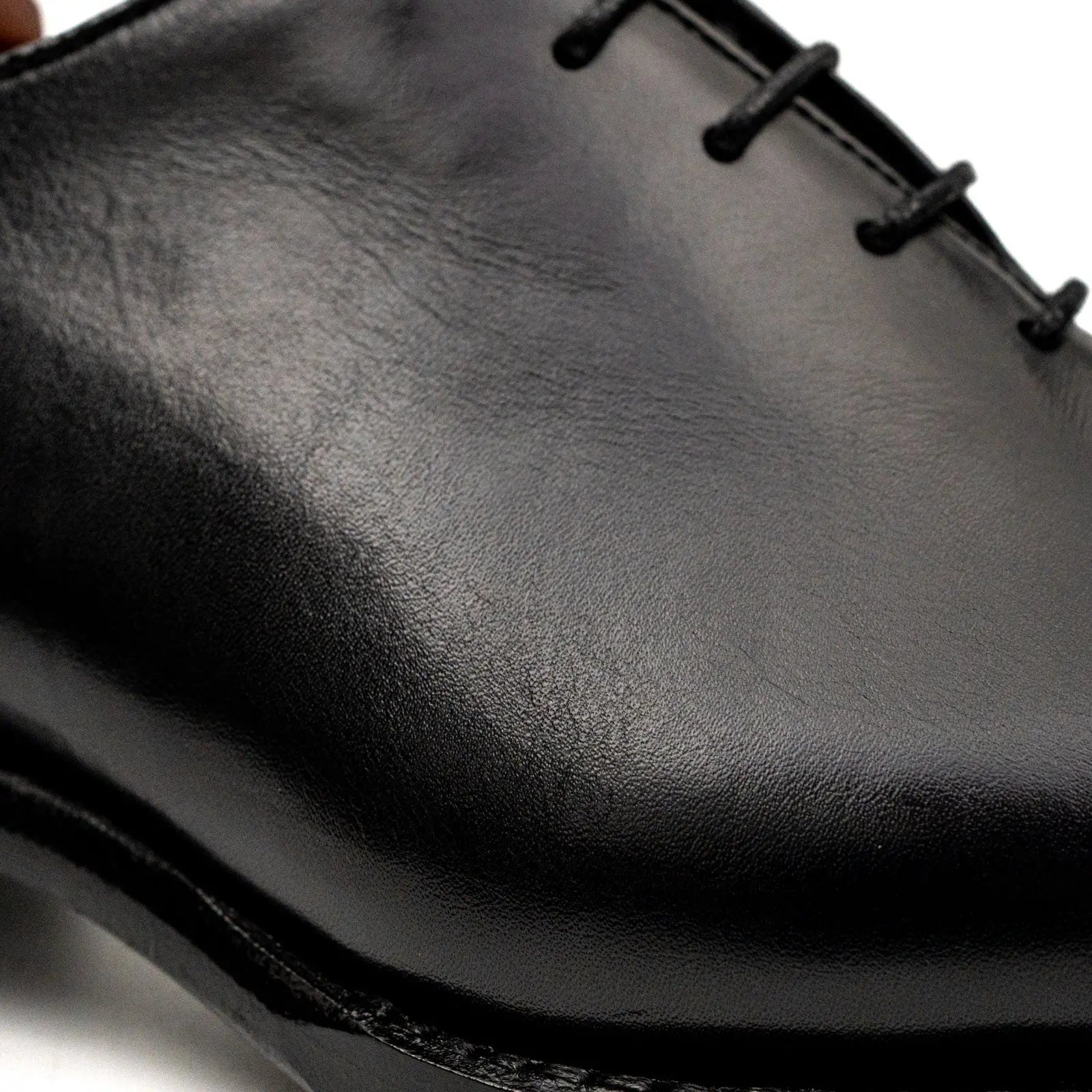 Black Wholecut Leather Oxford Shoes VanPasch