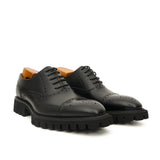 Black Wingtip Calf Leather Oxford Shoes | VanPasch