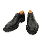 Black Wingtip Calf Leather Oxford Shoes | VanPasch