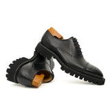 Black Wingtip Calf Leather Oxford Shoes | VanPasch