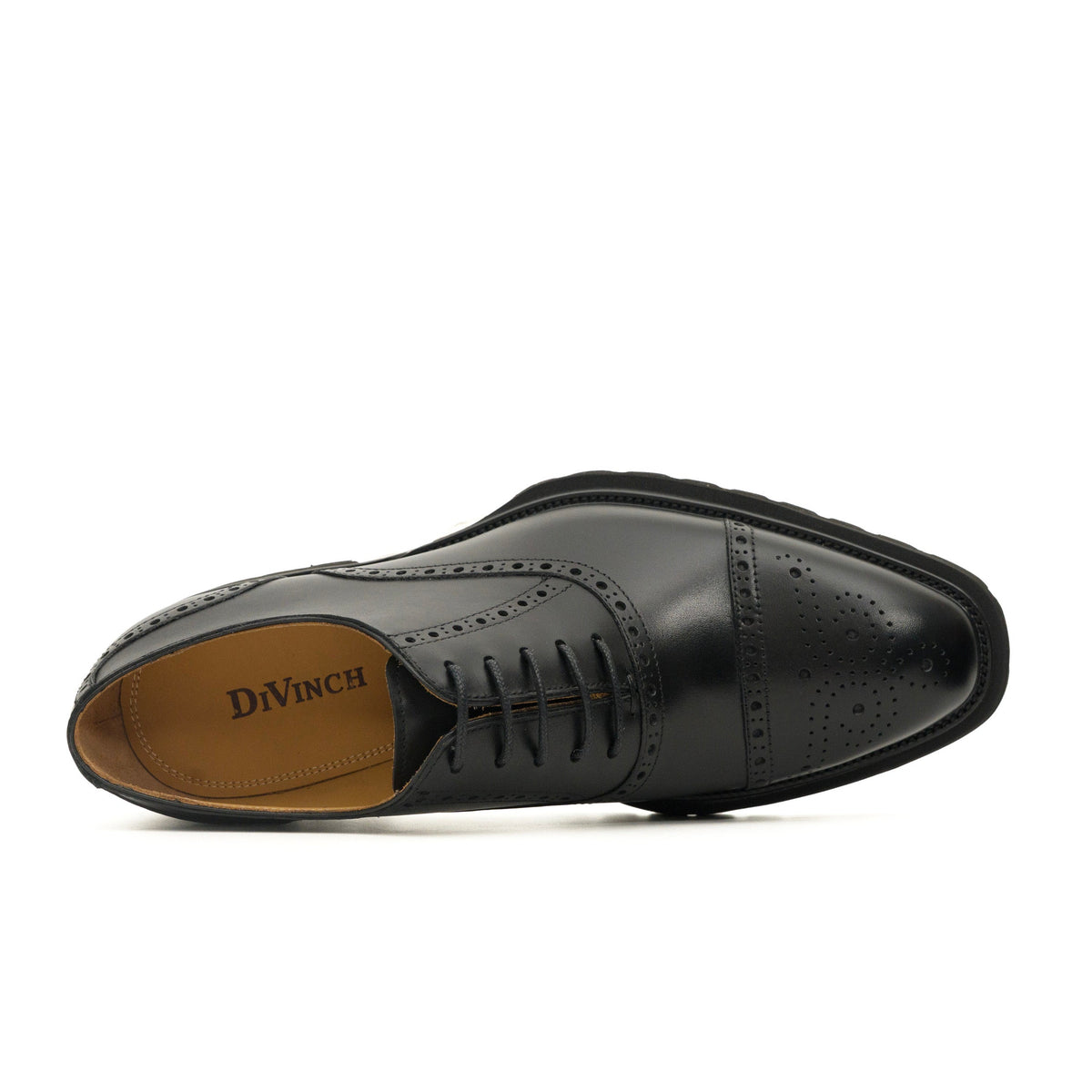 Black Wingtip Calf Leather Oxford Shoes | VanPasch