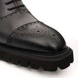 Black Wingtip Calf Leather Oxford Shoes | VanPasch