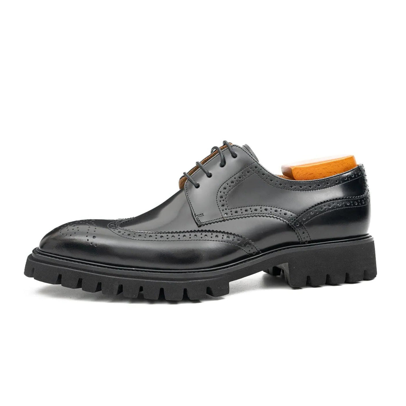 Black derby brogue shoes DIVINCH