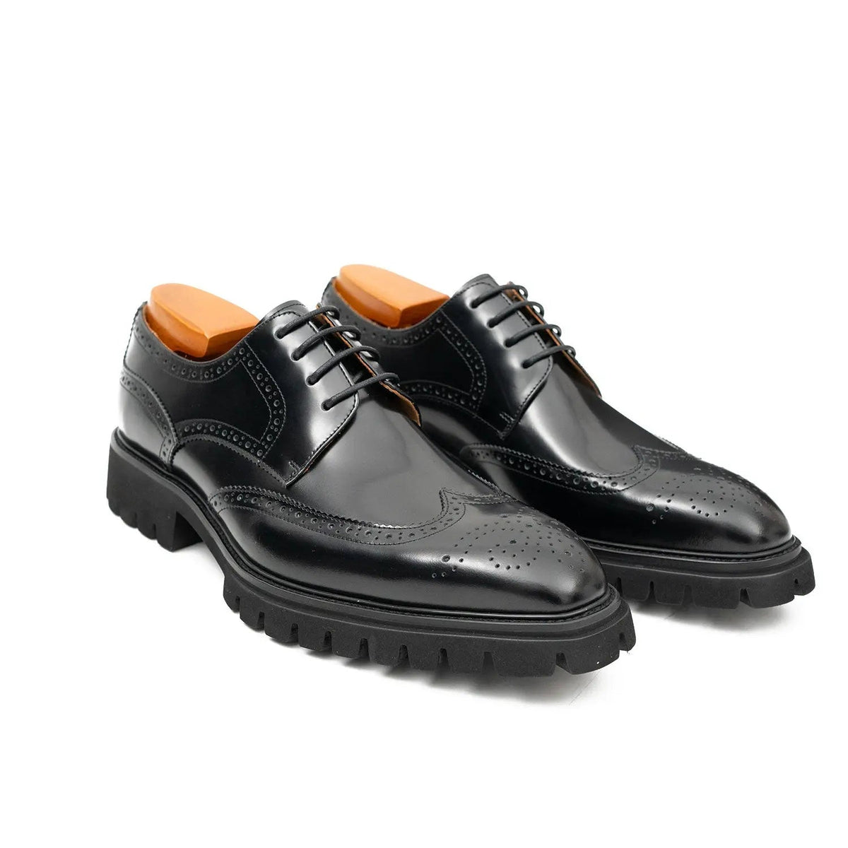 Black derby brogue shoes VanPasch