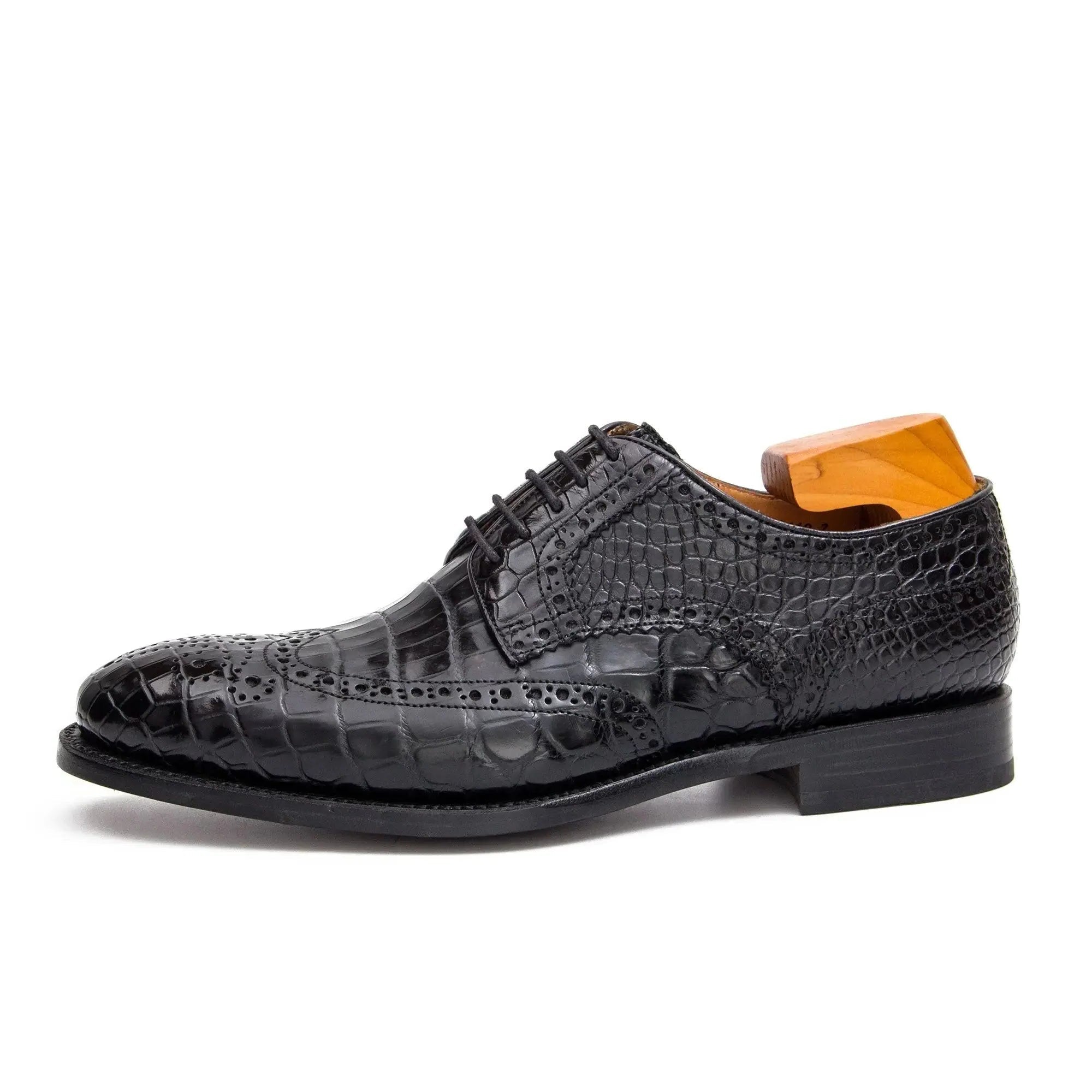 Nile crocodile leather Goodyear crafts derby shoes 21792106 - VanPasch