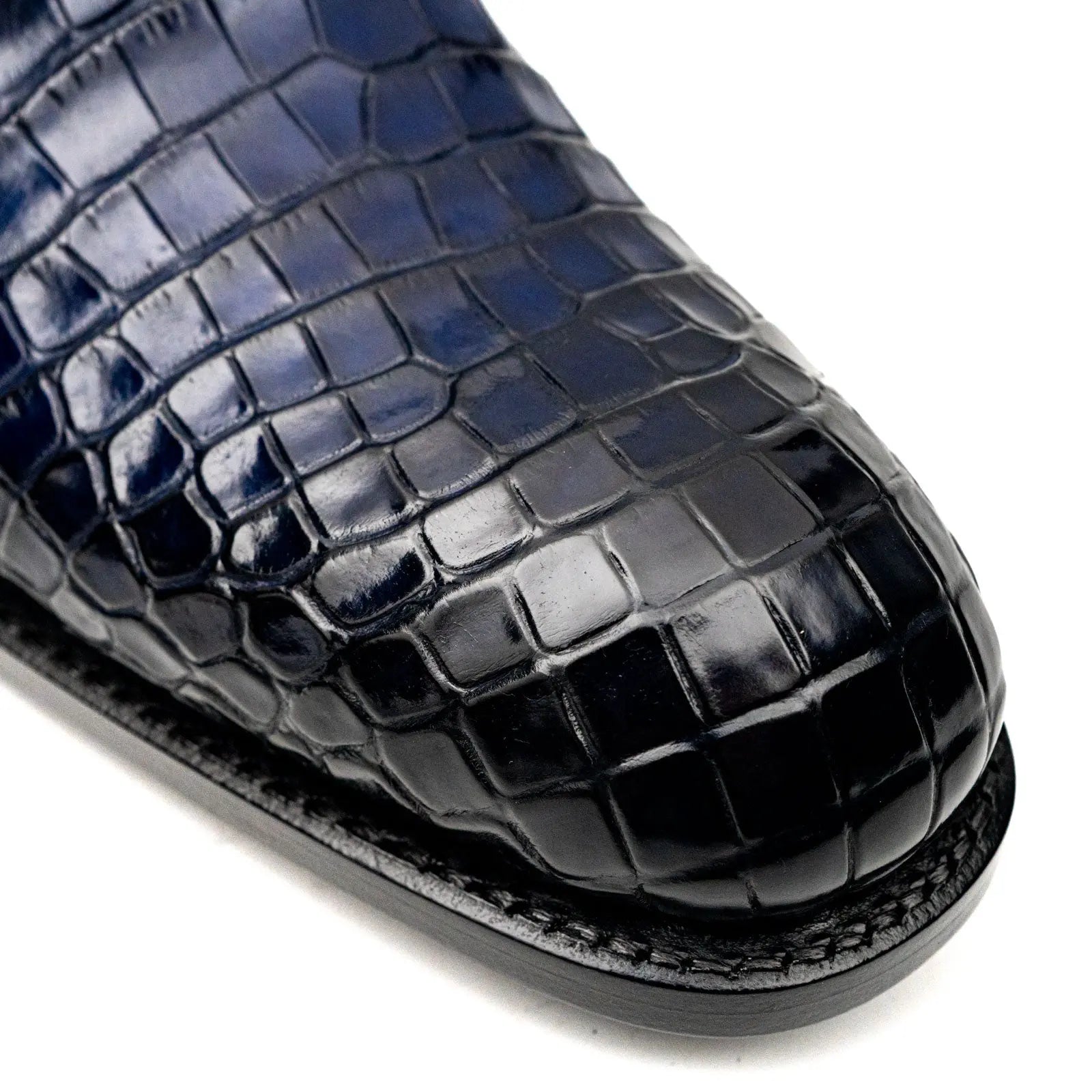 Blue Crocodile Leather Derby Shoes VanPasch