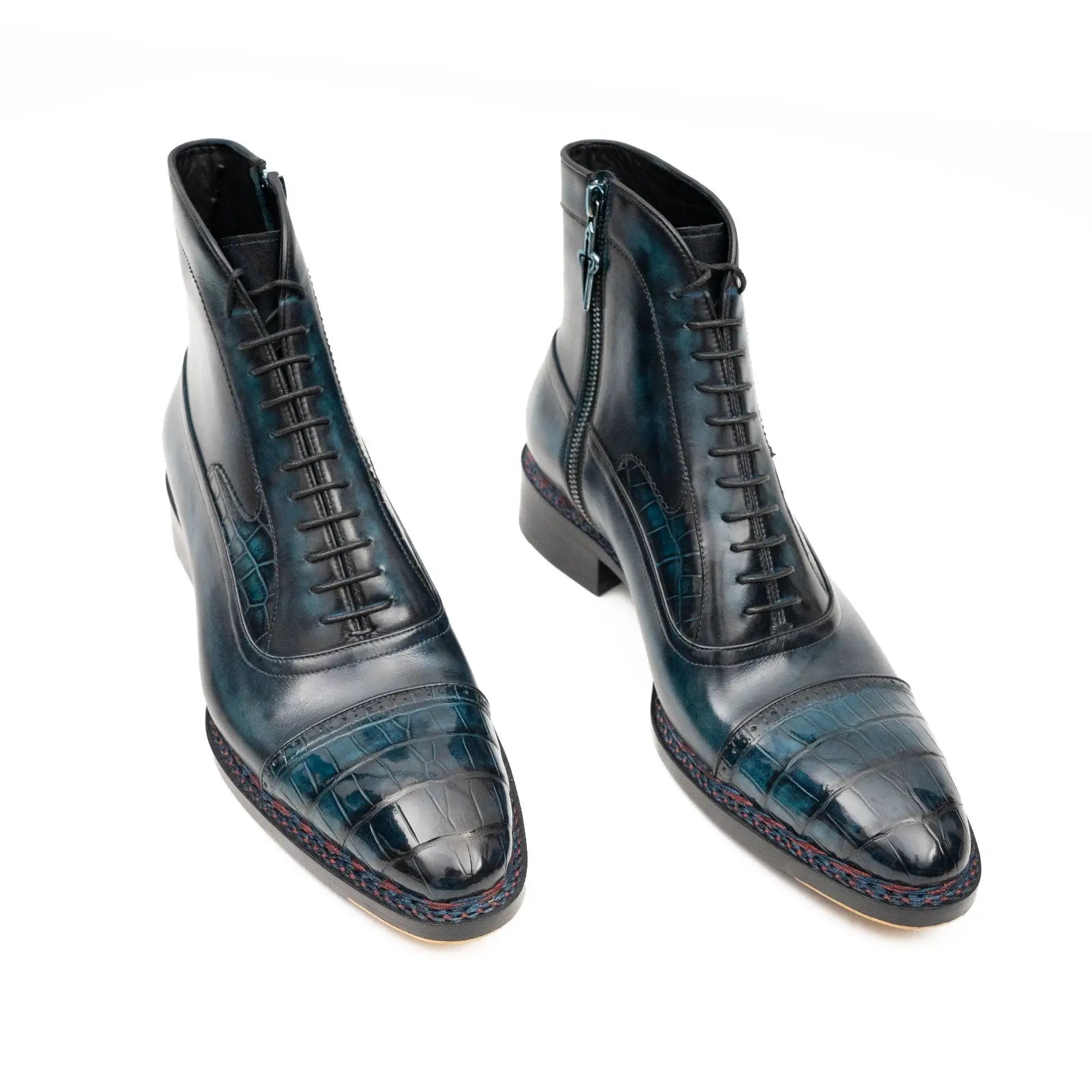 Blue Genuine Alligator Leather Boots Goodyear Norwegian Welt VanPasch