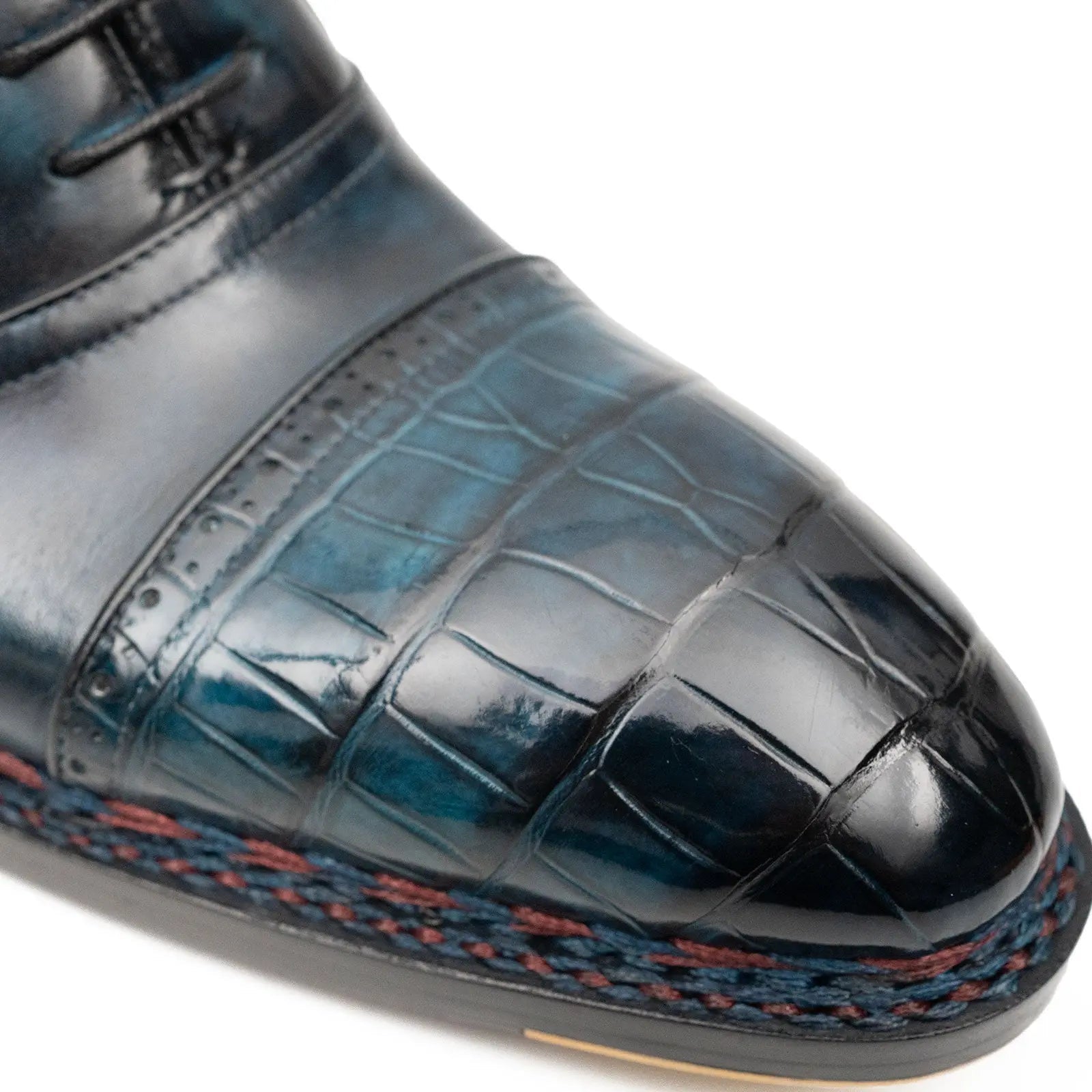 Blue Genuine Alligator Leather Boots Goodyear Norwegian Welt VanPasch