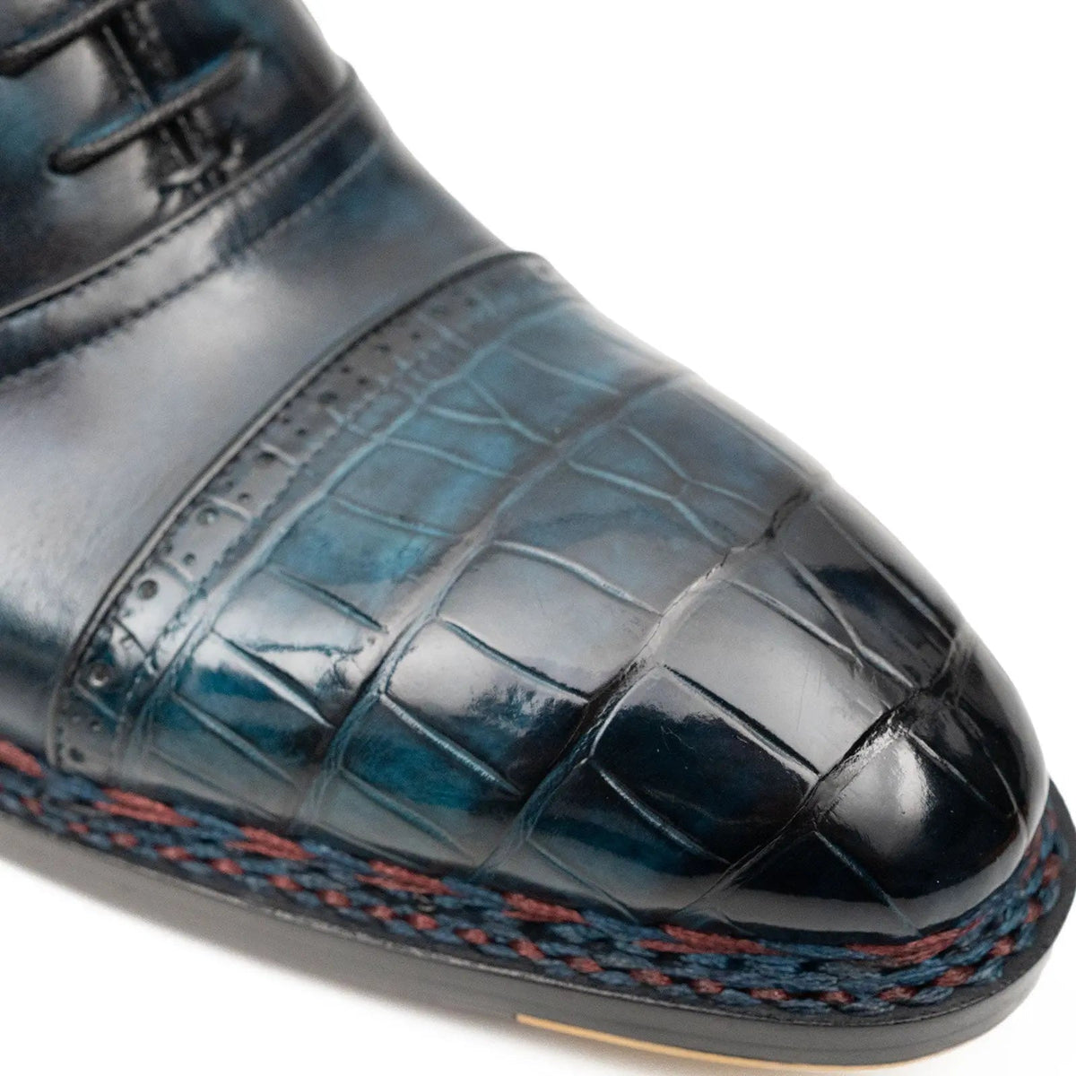 Blue Genuine Alligator Leather Boots Goodyear Norwegian Welt VanPasch