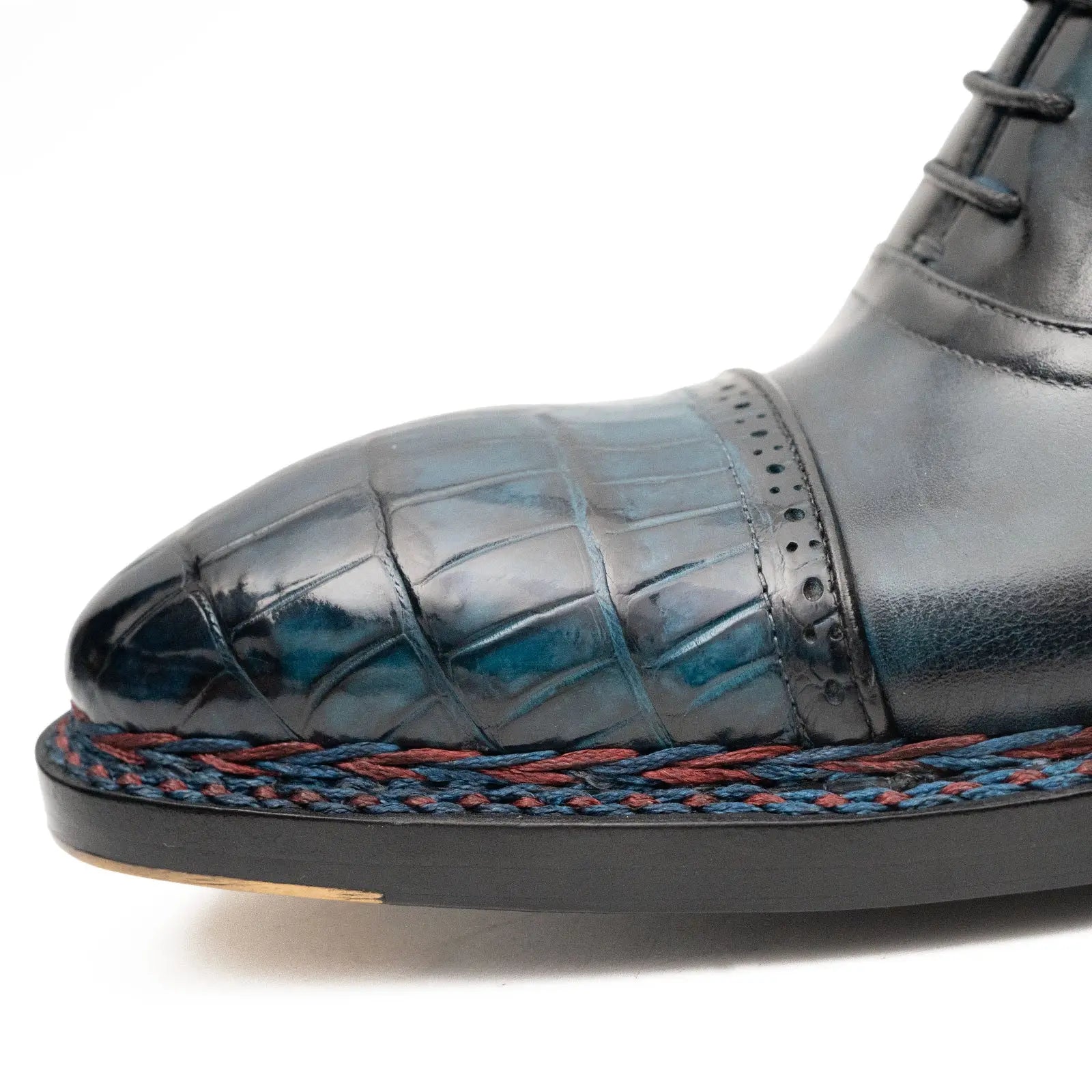 Blue Genuine Alligator Leather Boots Goodyear Norwegian Welt VanPasch