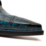 Blue Patina Croc Norwegian Derbies VanPasch